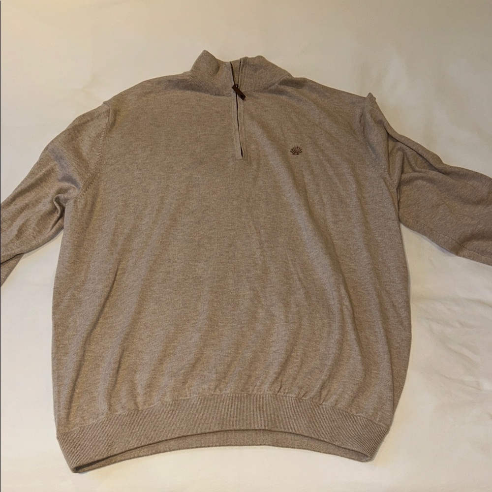 Men's Classic Zip-Up Sweater in Beige